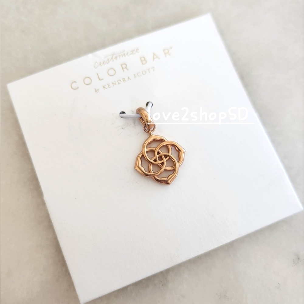 Kendra Scott Foundation Medallion Logo Rose Gold Charm NWT RARE